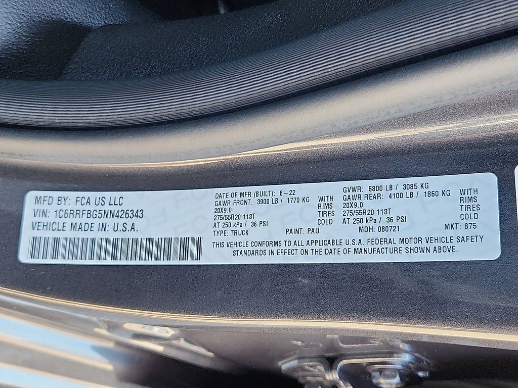 2022 RAM Ram 1500 Big Horn Quad Cab 4x4 6'4' Box