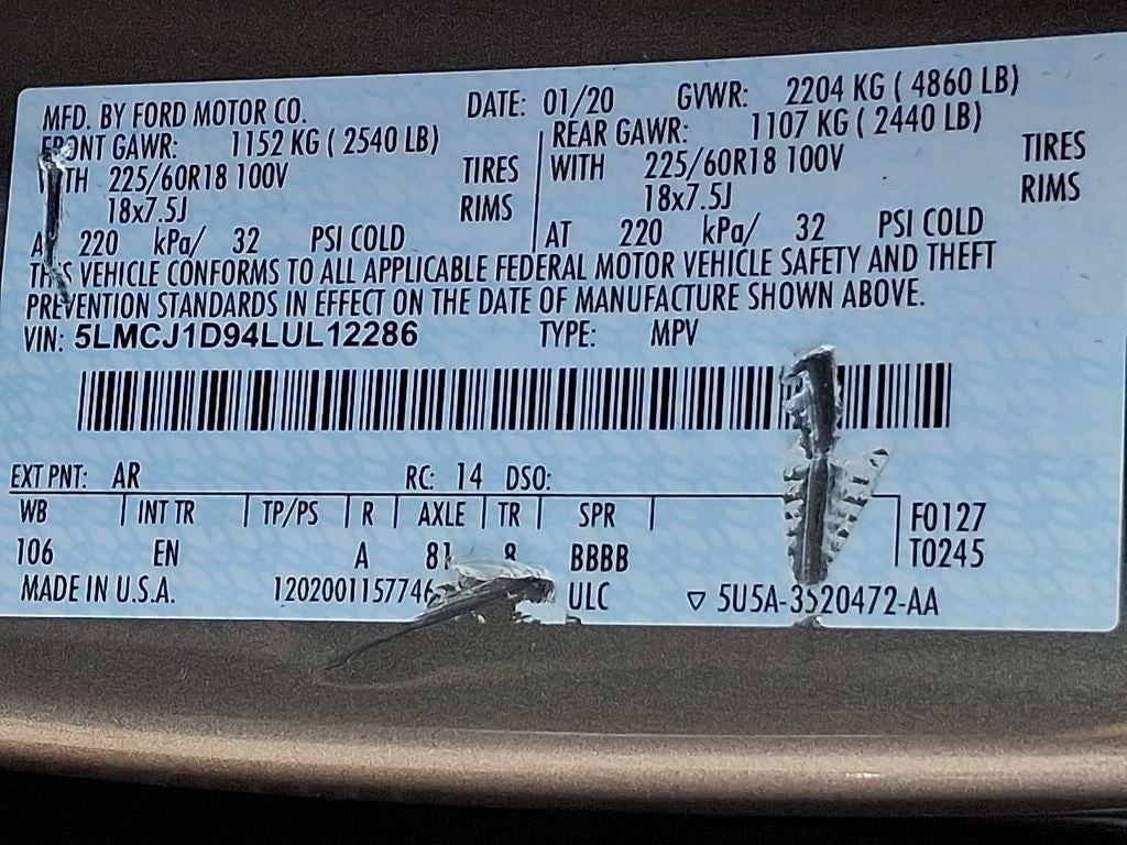 2020 Lincoln Corsair Standard