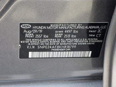 2019 Hyundai SONATA SE