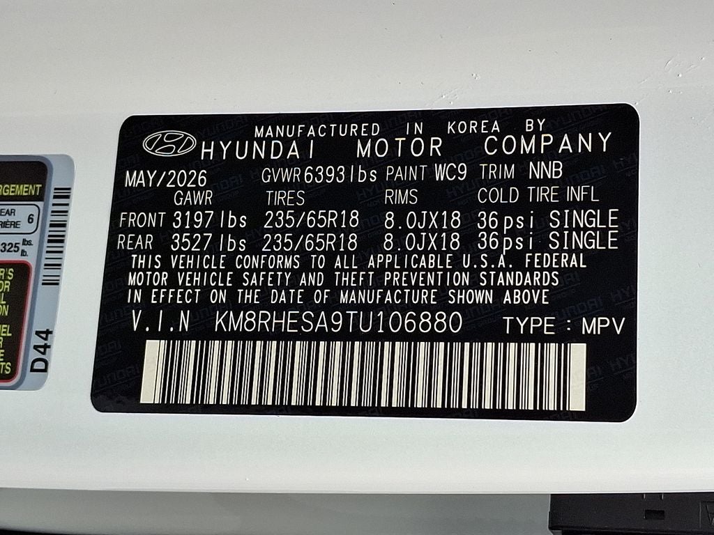 2026 Hyundai PALISADE HYBRID SEL Premium 8 Passenger