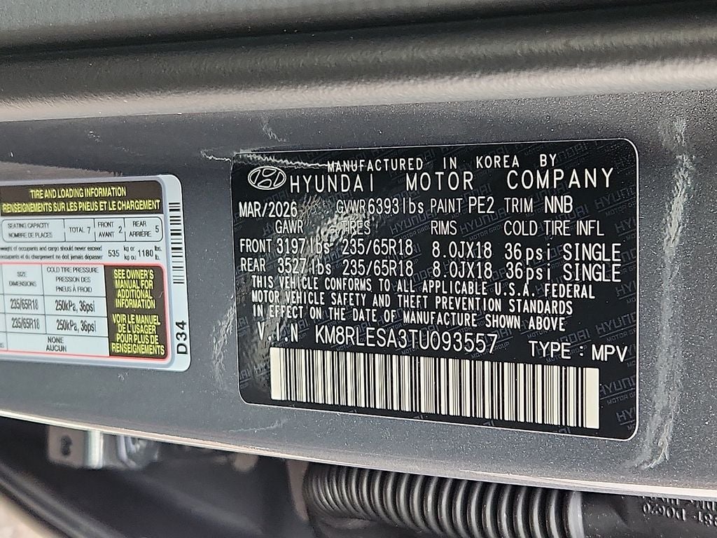 2026 Hyundai PALISADE HYBRID SEL 7 Passenger