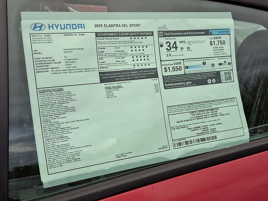 2025 Hyundai ELANTRA SEL Sport