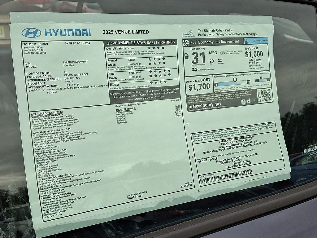 2025 Hyundai VENUE Limited